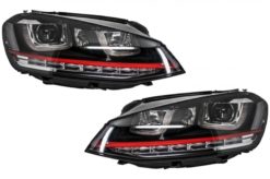Alternative view of Frontlykter 3D LED DRL - VW Golf 7 VII RHD (2012-2017) rød R20 GTI Look LED Turn Light