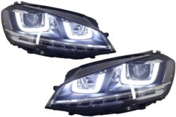 Alternative view of Frontlykter 3D LED DRL egnet for VW Golf 7 VII (2012-2017) Sølv R-Line LED flytende dynamisk sekvensielle svinglys