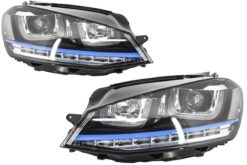 Frontlykter 3D LED DRL egnet for VW Golf 7 VII (2012-2017) Blue GTE Look LED FLYTENDE Dynamisk sekvensielt blinklys