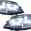 Frontlykter 3D LED DRL egnet for VW Golf 7 VII (2012-2017) Blue GTE Look LED FLYTENDE Dynamisk sekvensielt blinklys | Frontlykter 3D LED DRL egnet for VW Golf 7 VII (2012-2017) Blue GTE Look LED FLYTENDE Dynamisk sekvensielt blinklys |