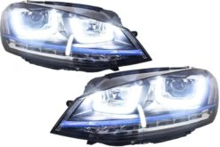 Alternative view of Frontlykter 3D LED DRL egnet for VW Golf 7 VII (2012-2017) Blue GTE Look LED FLYTENDE Dynamisk sekvensielt blinklys