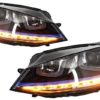 Frontlykter 3D LED DRL egnet for VW Golf 7 VII (2012-2017) Blue GTE Look LED FLYTENDE Dynamisk sekvensielt blinklys | Frontlykter 3D LED DRL egnet for VW Golf 7 VII (2012-2017) Blue GTE Look LED FLYTENDE Dynamisk sekvensielt blinklys |