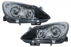 Frontlykter Angel Eyes 2 Halo Felger som passer for OPEL Corsa D (2006-2014) RHD & LHD Black