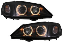Alternative view of Frontlykter Angel Eyes Black med merkeløs frontgitter for Opel Vauxhall Astra G (1998-2004) LHD eller RHD