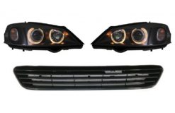 Frontlykter Angel Eyes Black med merkeløs frontgitter for Opel Vauxhall Astra G (1998-2004) LHD eller RHD