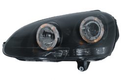 Alternative view of Frontlykter Angel Eyes Dual Halo Felger egnet for VW Golf 5 V (2003-2007) LHD eller RHD Black