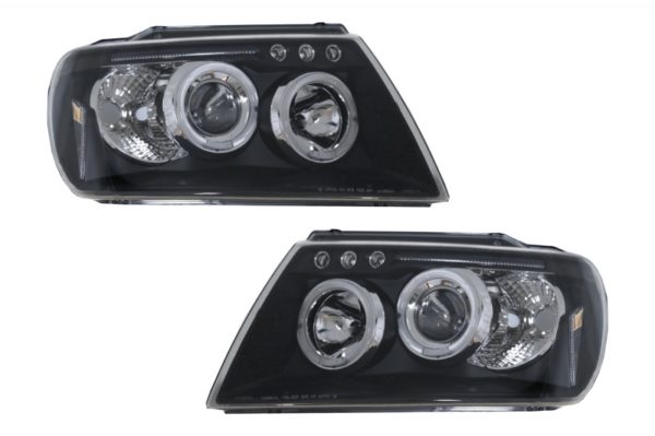 Frontlykter Angel Eyes egnet for Jeep Grand Cherokee (1999-2004) Svart |