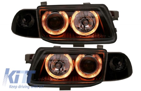 Frontlykter Angel Eyes egnet for Opel Astra F (10.1991-02.1998) Svart |