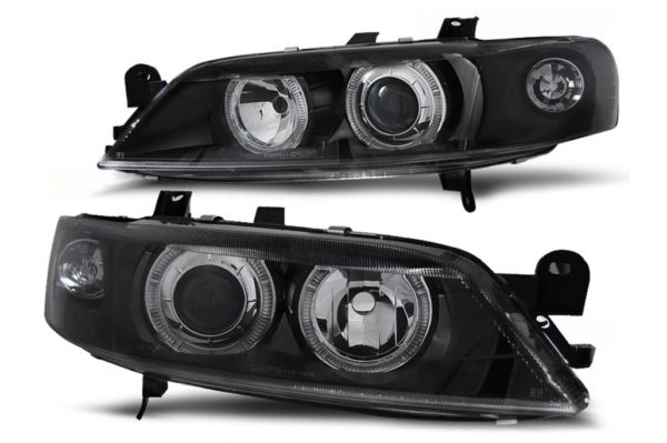 Frontlykter Angel Eyes egnet for Opel Vectra B (1999-2002) Black RHD/LHD