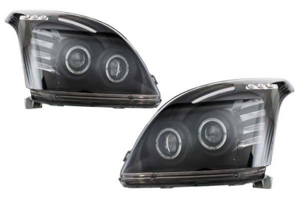 Frontlykter Angel Eyes egnet for Toyota Land Cruiser FJ120 (2003-2009) Svart |