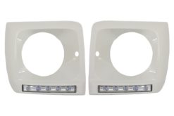 Frontlykter Dekker Hvit med LED DRL Kjørelys egnet for Mercedes G-Klasse W463 (1989-2012) G65 Design Chrome