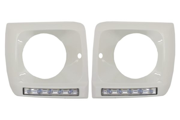 Frontlykter Dekker Hvit med LED DRL Kjørelys egnet for Mercedes G-Klasse W463 (1989-2012) G65 Design Chrome |