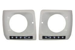 Frontlykter Dekker HVIT med LED DRL Kjørelys egnet for Mercedes G-Klasse W463 (1989-2012) G65 Design