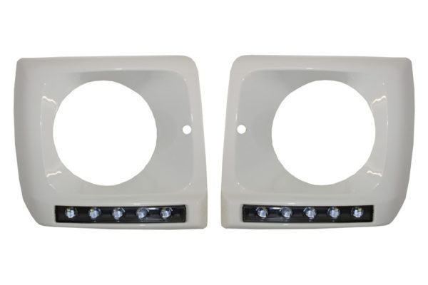 Frontlykter Dekker HVIT med LED DRL Kjørelys egnet for Mercedes G-Klasse W463 (1989-2012) G65 Design |