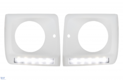 Alternative view of Frontlyktdeksler med LED DRL Kjørelys egnet for MERCEDES G-klasse W463 (1989-up) med frontlykter krom og blinklys G65 Design