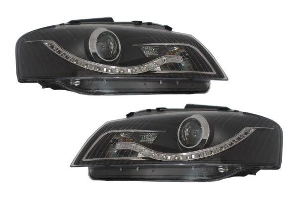 Frontlykter DAYLIGHT egnet for Audi A3 8P (05.2003-03.2008) DRL Sort |