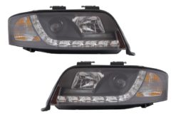 Frontlykter DAYLINE egnet for Audi A6 (06.2001-05.2004) DRL Sort