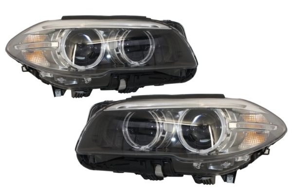 Frontlykter Full LED Bi-Xenon Angel Eyes egnet for BMW 5 Series F10 F11 (2011-2013) LCI Facelift Look |