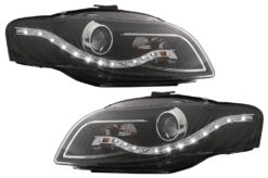 Hovedlykter LED DRL DAGSLYS egnet for Audi A4 B7 (11.2004-03.2008) Sort