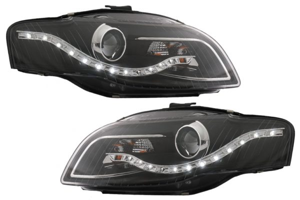 Hovedlykter LED DRL DAGSLYS egnet for Audi A4 B7 (11.2004-03.2008) Sort |