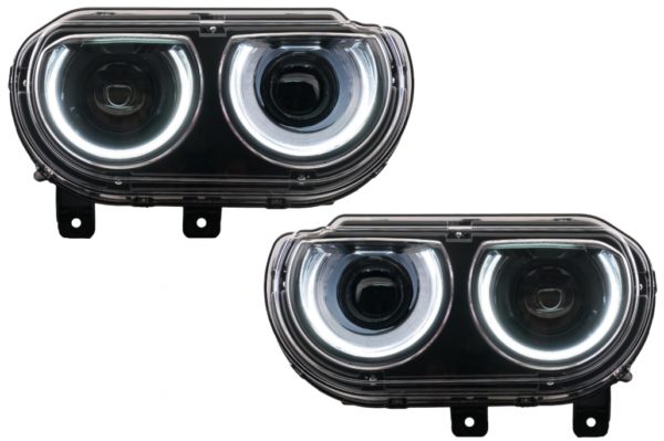 Hovedlykter LED DRL egnet for Dodge Challenger (2008-2014) med sekvensielle dynamiske svinglys |