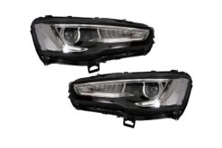 Alternative view of Frontlykter LED DRL egnet for MITSUBISHI Lancer EVO X (2007-2017) Dual Projector Sequential med LED-baklys Rød/Klar