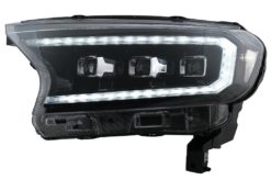 Alternative view of Hovedlys LED-lysstang Dynamisk oppstartsskjerm egnet for Ford Ranger Raptor (2015-2020) LHD Full Black-hus med sekvensiell dynamisk svinglys Matrix-projektor
