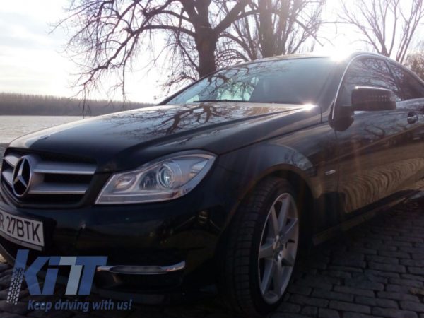 Frontlykter, - Mercedes Benz W204 C-klasse Facelift 2011+ Chrom |