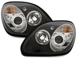 Frontlykter egnet for Mercedes SLK R170 (04.1996-2004) CCFL Angel Eyes 2 Halo Felger Svart