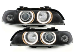 Alternative view of Frontlykter egnet for BMW 5-serie E39 (09.1995-06.2003) Angel Eyes Black Design