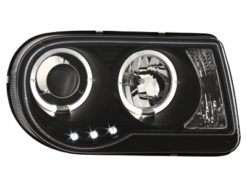 Alternative view of Frontlykter egnet for CHRYSLER 300C 2004-2008 Angel Eyes 2 Halo Felger Svart