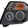Frontlykter egnet for CITROEN C2 (JM) (2003-2009) Angel Eyes 2 Halo Felger Svart |