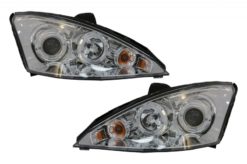 Frontlykter, - Ford Focus (2001-2004) 2 LED Halo ringer svart