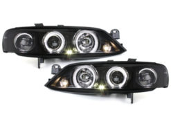 Frontlykter egnet for Opel Vectra B (11.1995-12.1998) Angel Eyes 2 Halo Felger Svart