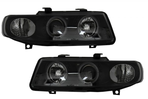 Frontlykter egnet for SEAT Leon / Seat Toledo (04.1999-08.2004) Angel Eyes Black |