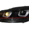 Frontlykter egnet for VW Golf 6 VI (2008-2012) Golf 7 3D LED DRL U-Design LED flytende svinglys Red Stripe GTI | Frontlykter egnet for VW Golf 6 VI (2008-2012) Golf 7 3D LED DRL U-Design LED flytende svinglys Red Stripe GTI |