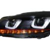 Frontlykter egnet for VW Golf 6 VI (2008-2012) Golf 7 3D LED DRL U-Design LED flytende svinglys Red Stripe GTI | Frontlykter egnet for VW Golf 6 VI (2008-2012) Golf 7 3D LED DRL U-Design LED flytende svinglys Red Stripe GTI |