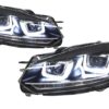 Frontlykter egnet for VW Golf 6 VI (2008-2013) Golf 7 3D LED DRL U-Design LED flytende blinklys Chrome RHD | Frontlykter egnet for VW Golf 6 VI (2008-2013) Golf 7 3D LED DRL U-Design LED flytende blinklys Chrome RHD |