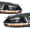 Frontlykter egnet for VW Golf 6 VI (2008-2013) Golf 7 3D LED DRL U-Design LED flytende blinklys Chrome RHD | Frontlykter egnet for VW Golf 6 VI (2008-2013) Golf 7 3D LED DRL U-Design LED flytende blinklys Chrome RHD |
