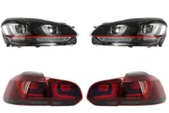 Frontlykter egnet for VW Golf 6 VI (2008-2013) Golf 7 3D LED DRL U-Design GTI med baklys Full LED R20