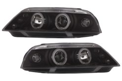 Frontlykter egnet for VW Passat 3BG (2000-2005) 2 Halo Felger Svart