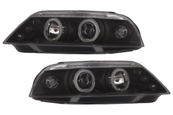 Frontlykter, - VW Passat 3BG (2000-2005) 2 Halo ringer svart |