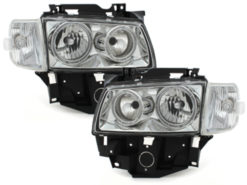 Frontlykter egnet for VW T4 (08.1996-03.2003) Angel Eyes 2 Halo felger krom