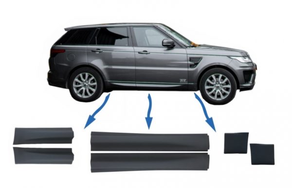 Settpakke foran/bak nedre dørlister og nedre skjerm foran egnet for Land Rover Range Rover Sport L494 (2013-up)