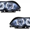 LED Angel Eyes frontlykter egnet for BMW 3-serie E46 (09.2001-03.2005) Xenon Design Black | LED Angel Eyes frontlykter egnet for BMW 3-serie E46 (09.2001-03.2005) Xenon Design Black |