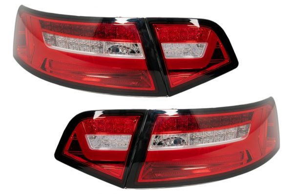 LED BAR-baklykter egnet for Audi A6 4F2 C6 Limousine (2008-2011) Red Clear Facelift Design med sekvensielle dynamiske svinglys