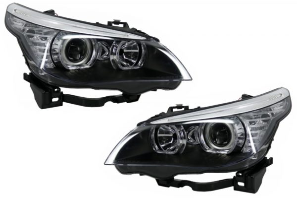 LED Dayline Angel Eyes frontlykter egnet for BMW 5-serie E60 E61 (2003-2007) LCI Look