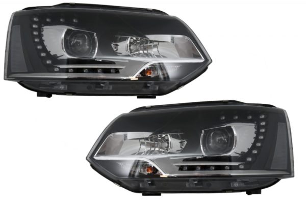 LED Dayline-frontlykter egnet for VW Transporter T5 (2010-2015) Xenon Look