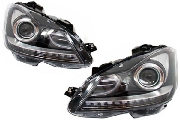 LED DRL Bi-Xenon frontlykter egnet for Mercedes C-Klasse W204 Facelift (2011-2014)