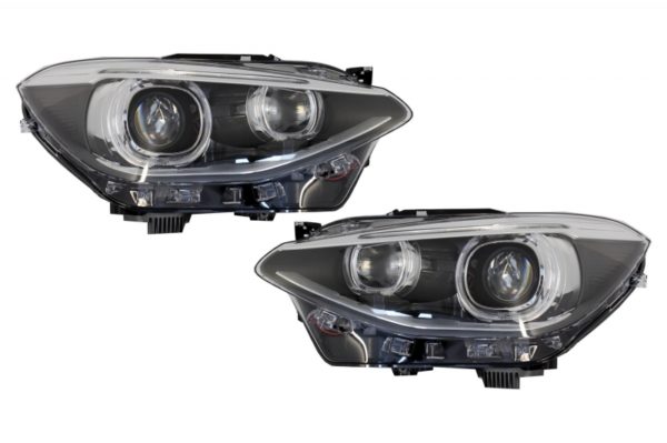 LED DRL Frontlykter Angel Eye egnet for BMW 1 Series F20 F21 (2011-2014) Svart